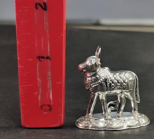 Image 2 of Dista Silvers Cow and Calf Idol for Pooja 9gm