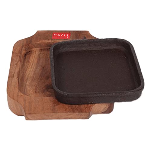 Image 7 of HAZEL Cast Iron Sizzler Plate with Wooden Base 5 Inch