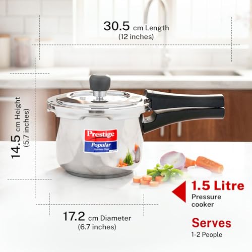 Image 4 of Prestige 1.5 Litre Stainless Steel Pressure Cooker