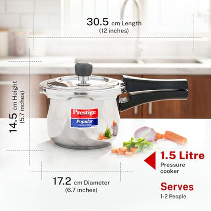 Image 4 of Prestige 1.5 Litre Stainless Steel Pressure Cooker
