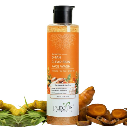 Image 1 of 200 ml / Pack of 1 for the product Pureus Herbals Somashree D-Tan Clear Skin Face Wash