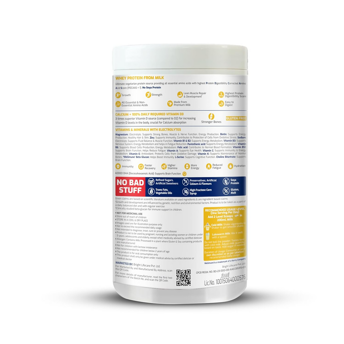 Image 2 of Gritzo SuperMilk Overall Growth (2-6y Boy & Girl) Unsweetened Drink Mix 6g Protein Powder Creamy Vanilla