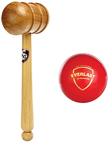 Image 1 of Mallet+Cricket Ball for the product SG Cricket Bat Mallet | Standard Size