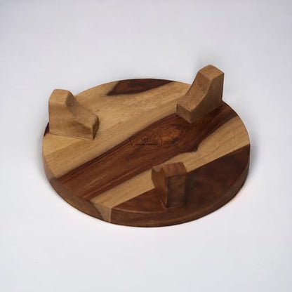 Image 3 of Vesta Homes Wooden Chakla Belan Set for Kitchen | 10 * 10 * 3, 13 * 1.75 Inches
