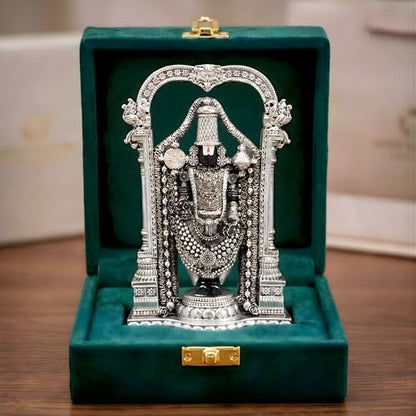 Image 1 of Default Title for the product Dev Aastha 999 Pure Silver Plated Standing Balaji Idol - 8 Inch