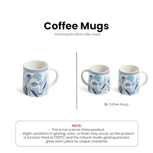 Image 6 of ExclusiveLane Floral Bliss Ceramic Coffee Mugs Set of 2 (300 ml)