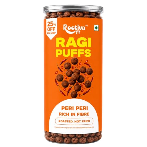 Image 2 of Peri Peri / 85 g (Pack of 1) for the product ROOTIVAFIT Ragi Puffs Peri Peri Flavour Millet Snack