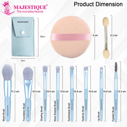 Image 2 of Majestique Makeup Brush Set With Powder Puff And Stick