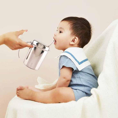 Image 2 of Spillbox Stainless Steel Tumbler with Straws for Toddlers, New Born Babies, Toy for Kids-Straw Tumbler with Hole