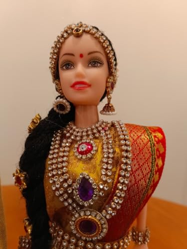 Image 2 of Breeze Handicrafts Plastic Doll Couple Statue for Bommalu Koluvu Home Decor and Showpiece Idol Navratri Gift for Women (Wedding Couple Doll 5)