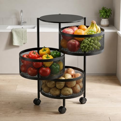 Image 1 of Default Title for the product HomeWiz Round Kitchen Rack 3- Layer