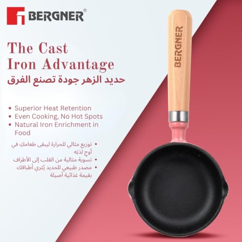 Image 6 of BERGNER Excalibur Lightweight Cast Iron Tadka Pan with Lid 12cm