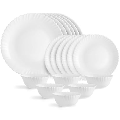 Image 1 of Default Title for the product Cello Opalware Dazzle Series 18 Piece Plain Dinner Set Serving for 6