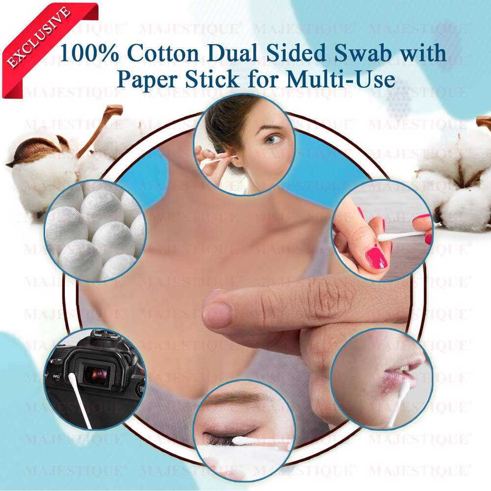 Image 5 of Majestique 200Pcs Paper Cotton Swabs