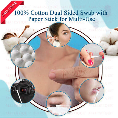Image 5 of Majestique 200Pcs Paper Cotton Swabs