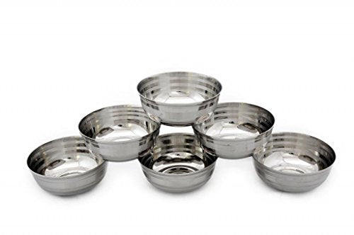 Image 1 of Default Title for the product HAZEL Stainless Steel Bowl Set 150 ml Pack of 6