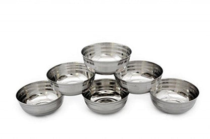 Image 1 of Default Title for the product HAZEL Stainless Steel Bowl Set 150 ml Pack of 6