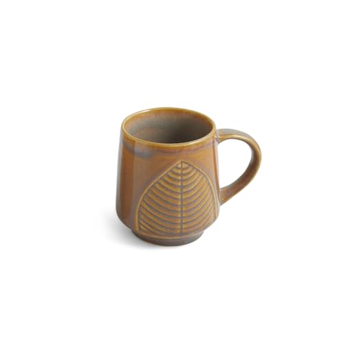 Image 5 of ExclusiveLane Leaf & Lines Ceramic Coffee Mugs Set of 2 (300 ml)