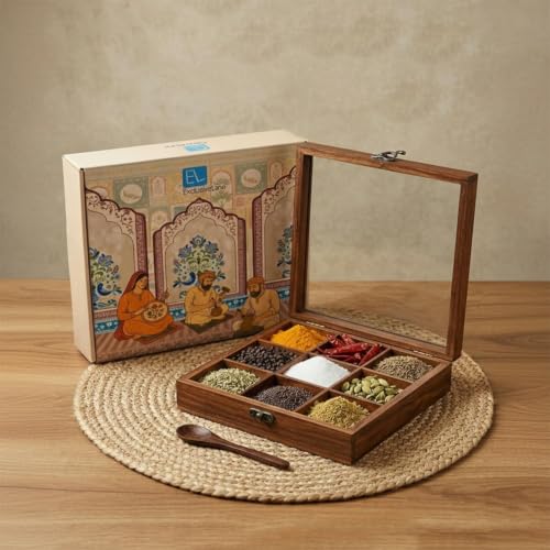 Image 3 of ExclusiveLane Sheesham Wooden Spice Box with Spoon 50 ml
