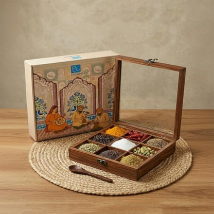 Image 3 of ExclusiveLane Sheesham Wooden Spice Box with Spoon 50 ml