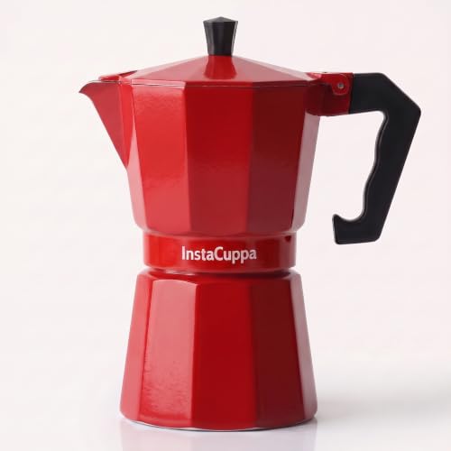 Image 3 of Red / 300 ML - Stovetop for the product InstaCuppa 2-in-1 Moka Pot Espresso Maker