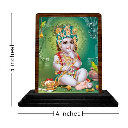 Image 3 of Panchmukhi Hanuman Wooden Idol - Glossy Finish 5x4in | Murti for Car Dashboard & Home Temple | Perfect Small Statue for Door Entrance & Puja | Enhance Spaces (bal Gopal 1)