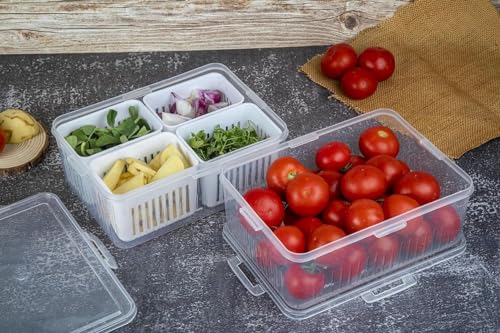 Image 4 of HomeWiz Fridge Storage Containers 2000ml 4-Grid