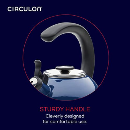 Image 8 of Circulon Enamel On Steel Whistling Tea Kettle