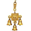 Image 1 of 6.5 Inch for the product Uapan Brass Bells I Hanging 3 Bells Swastika I Hanging Bell