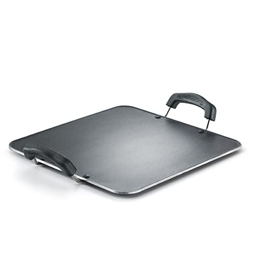 Image 1 of Saute Fry Pan for the product Prestige Aluminium Omega Select Plus Residue Free Non-Stick Heavy Gauge Square Tawa, 30 cm, Black