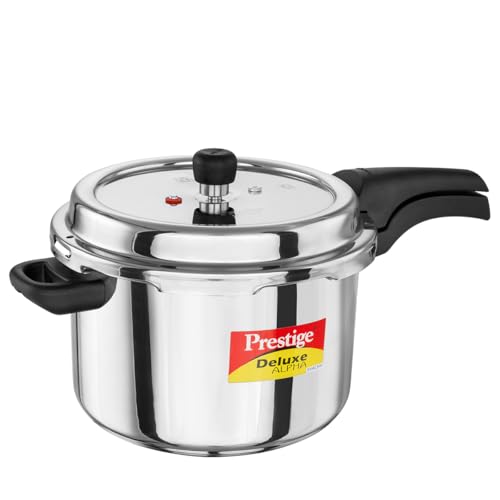 Image 1 of Default Title for the product Prestige 6.5 Litre Stainless Steel Deluxe Alpha Svachh Outer Lid Pressure Cooker