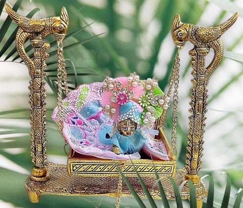 Image 1 of Default Title for the product Partish Jhula for Laddu Gopal Size 1,2 & 3 Number-Metal Swing for Kanha Ji