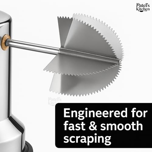 Image 4 of Patel's Kitchen Coconut Scraper with Stainless Steel Serrated Blade 1 Count