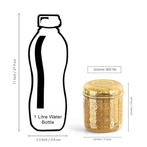 Image 7 of ExclusiveLane Roundabout Keepsake Multi-Utility Storage Brass Jar & Container 850 ml