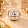 Image 1 of 1 for the product Spillbox Traditional Handcrafted Stainless Steel Kumkum Holder