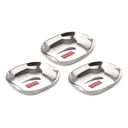 Image 13 of SS, 450 ML / Set of 3 for the product HAZEL Steel Dessert Silver Plate