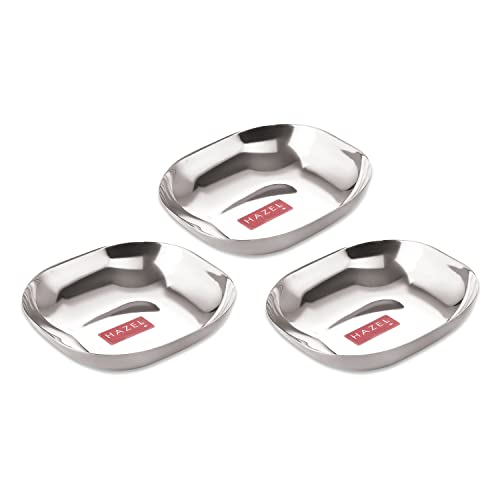 Image 7 of SS, 400 ML / Set of 3 for the product HAZEL Steel Dessert Silver Plate