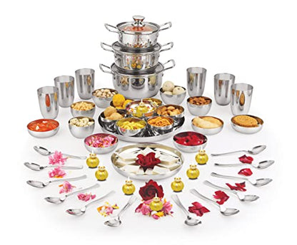 Image 7 of neelam Stainless Steel Dinner Set, 22 Gauge Quality, Solid 51 Pcs Set Serving 6 People