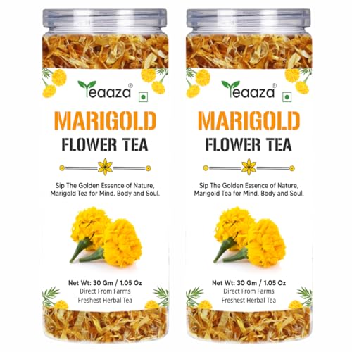 Image 1 of Pack of 1 for the product Teaaza Marigold Flower Tea | Marigold Tea Leaves-30G X 2, 120 Cups