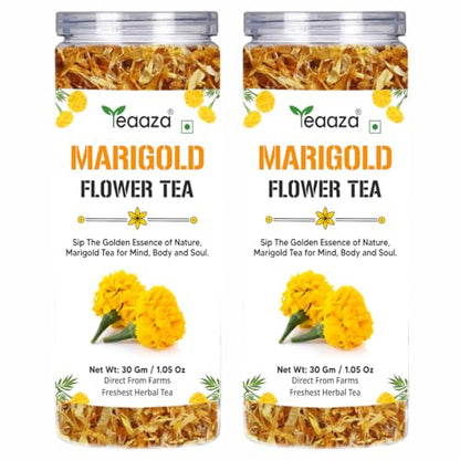Image 1 of Pack of 1 for the product Teaaza Marigold Flower Tea | Marigold Tea Leaves-30G X 2, 120 Cups