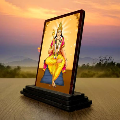Image 3 of Lord Ayyappa Wooden Idol for Pooja Room 4x5 Inch HD Printed Faith Inspired Decor