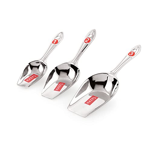 Image 6 of 3 / Extra Small, Small, Medium for the product HAZEL Stainless Steel Grocery Scoop