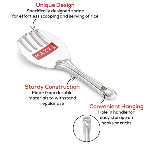 Image 3 of HAZEL Stainless Steel Rice Panja Paddle Scooper Spatula Server Kitchen Utensils