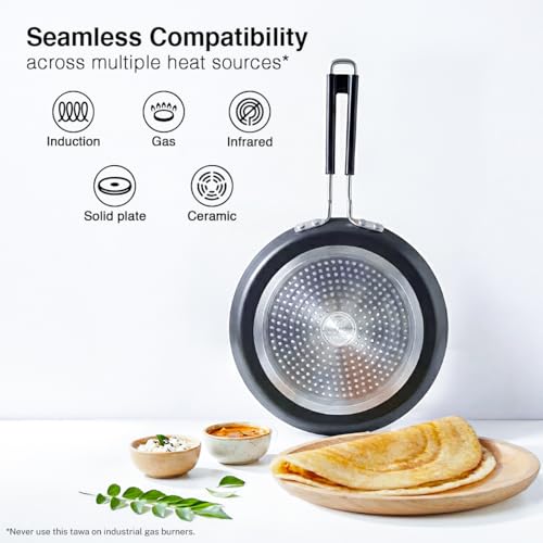Image 6 of Prestige Durastone Hard Anodised 6 Layer Non-Stick Omni Tawa, 27 cm (Black)