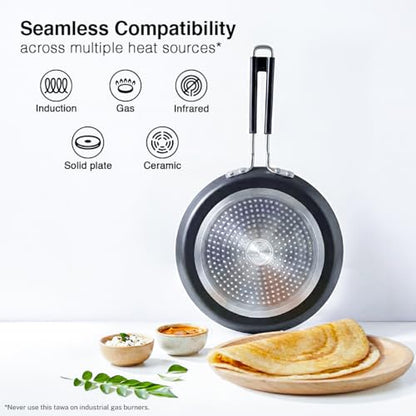 Image 6 of Prestige Durastone Hard Anodised 6 Layer Non-Stick Omni Tawa, 27 cm (Black)