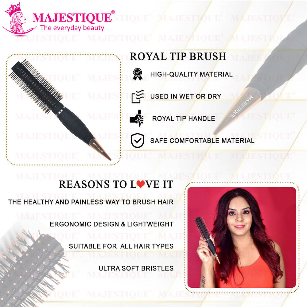 Image 6 of Majestique Roller Round Brush HR157 for Blow Drying Detangling Brush Wet & Dry