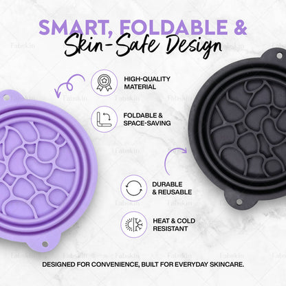 Image 3 of Fabskin Ice Face Bowl For Facial Icing & Cold Water Therapy - Black With Cleansing Spong