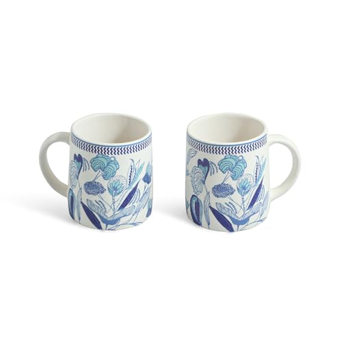 Image 3 of ExclusiveLane Floral Bliss Ceramic Coffee Mugs Set of 2 (300 ml)