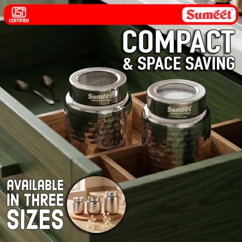 Image 15 of Sumeet Stainless Steel Hammered Canister Container for Kitchen Storage