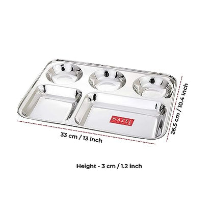 Image 3 of HAZEL Stainless Steel Compartment Mess Plate Set of 1